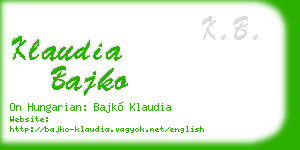 klaudia bajko business card